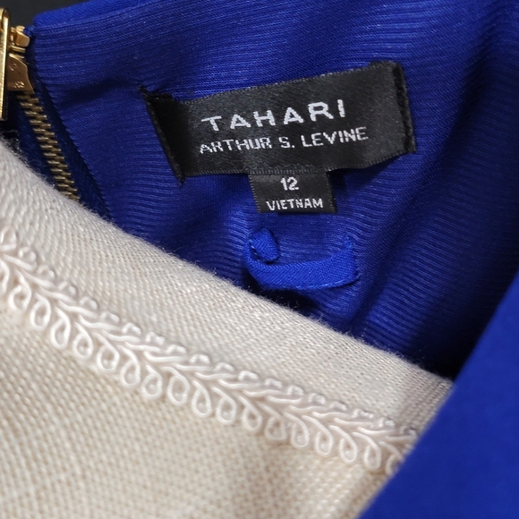 Tahari Royal Blue Midi Dress with Optional Belt Size 12 #518 - Picture 4 of 6